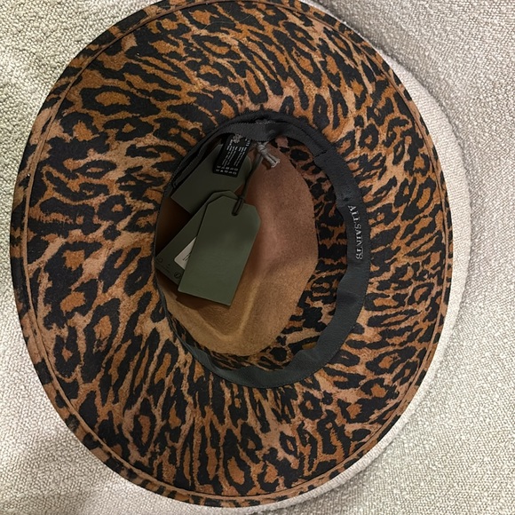 NWT All Saints Leopard Print Fedora Hat - Picture 3 of 5